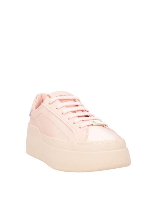 Ferragamo Pink Sneakers Calfskin, Textile Fibers