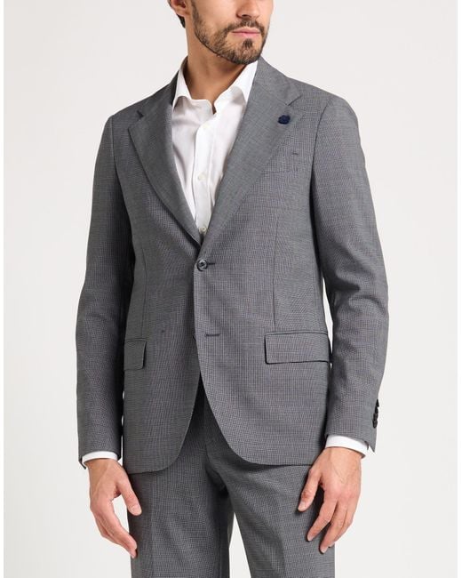 Lardini Gray Suit Wool, Polyester, Elastane for men