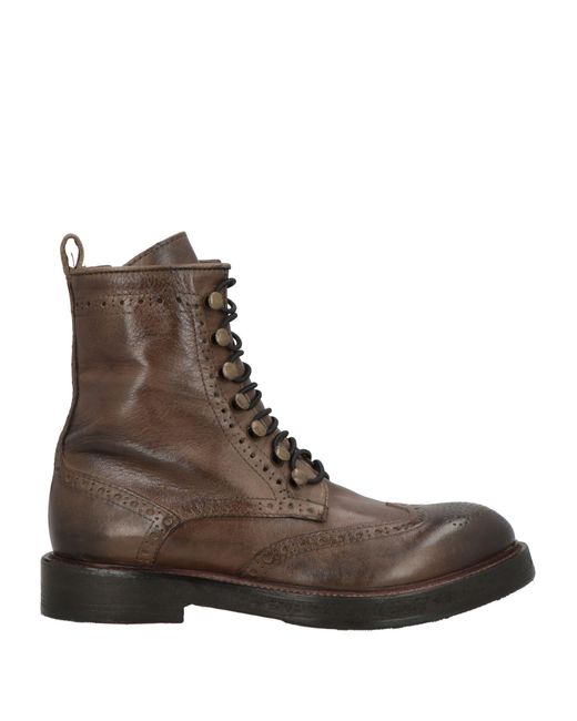 JP/DAVID Brown Khaki Ankle Boots Leather