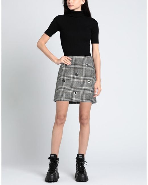 Shirtaporter Gray Mini Skirt Wool, Polyester, Polyamide