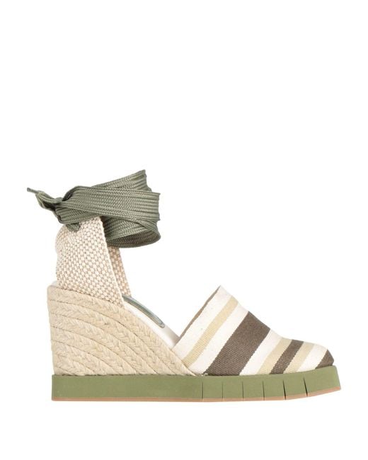 Palomitas By Paloma Barcelo' Metallic Military Espadrilles Textile Fibers