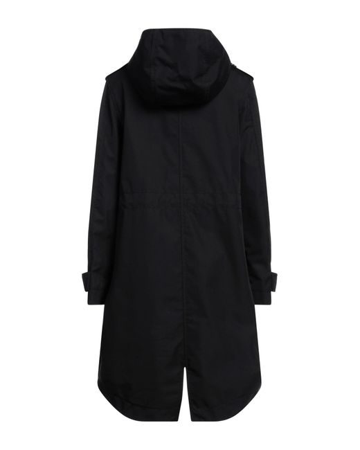 Moschino Black Overcoat & Trench Coat Cotton, Polyamide