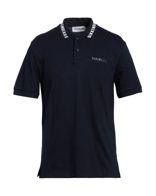 Bikkembergs Blue Polo Shirt Cotton, Elastane for men
