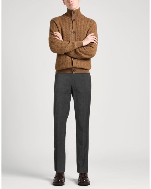 Barbati Gray Charcoal Pants Polyester, Viscose, Wool, Elastane for men