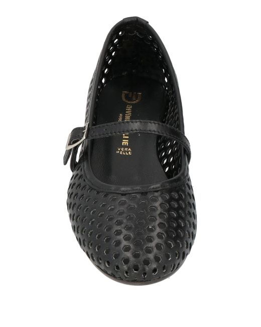 Divine Follie Black Ballet Flats Leather