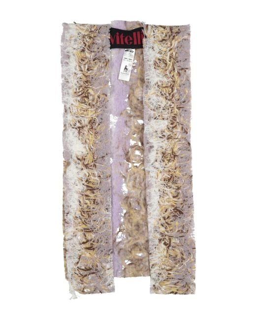 VITELLI White Ivory Scarf Wool, Polyamide, Acrylic