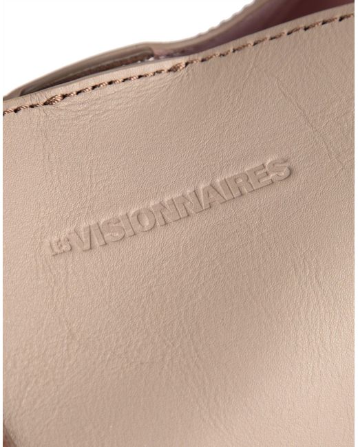 LES VISIONNAIRES Brown Mia Bicolor Satiny Leather -- Handbag Bovine Leather