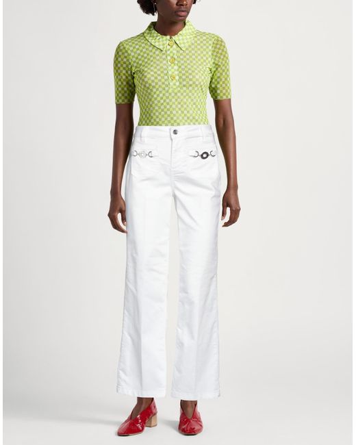 Liu Jo White Cream Pants Cotton, Polyester, Elastane