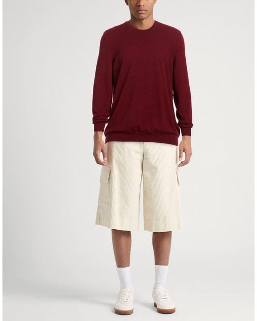 Fedeli Red Burgundy Sweater Cashmere for men