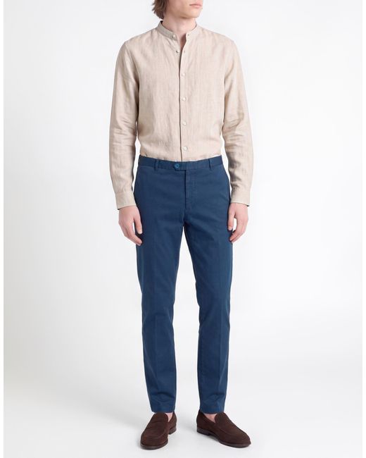Etro Blue Pants Cotton, Elastane for men