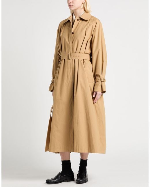 Max Mara Natural Sand Overcoat & Trench Coat Cotton, Elastane