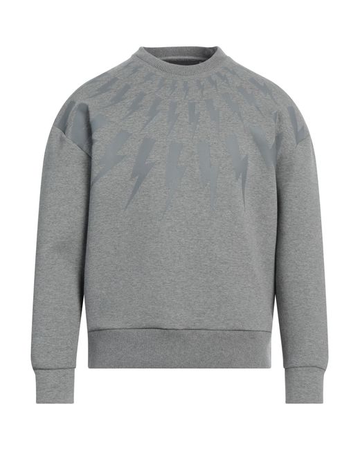 Neil Barrett Gray Sweatshirt Cotton, Polyester, Elastane for men