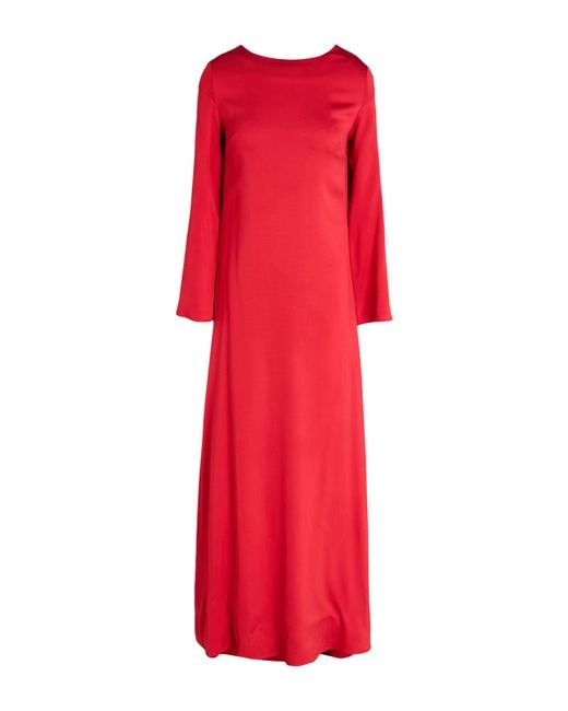 By Malene Birger Red Maxi Dress Viscose, Elastane