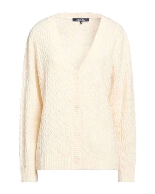 BLUE IV by ISABELLE VAN DEN ABEELE Natural Cream Cardigan Polyester, Acrylic, Wool, Elastane