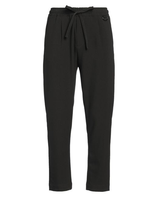 Officina 36 Black Dark Pants Polyester, Viscose, Wool, Elastane for men