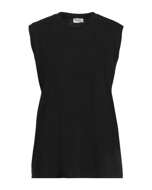 RUE DU BAC Black T-Shirt Viscose, Polyamide, Elastane