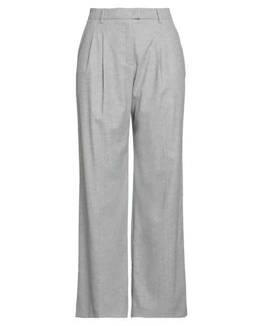 Seductive Gray Light Pants Wool, Polyester, Viscose, Elastane