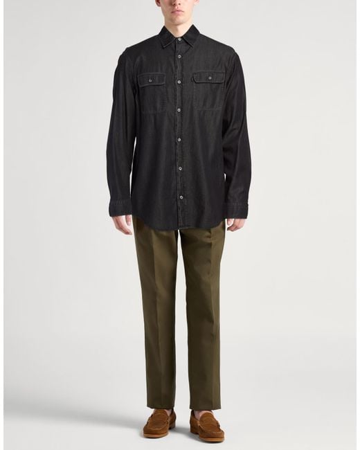 Paul & Shark Black Denim Shirt for men