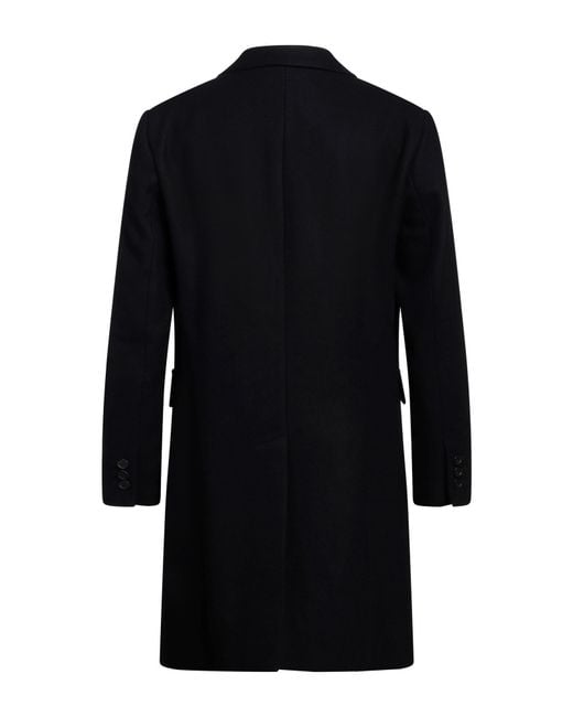 Sandro Black Coat Wool, Polyamide, Cashmere for men