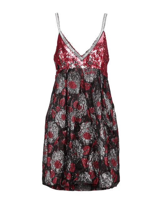 Nora Barth Red Mini Dress Polyester, Silk, Polyamide