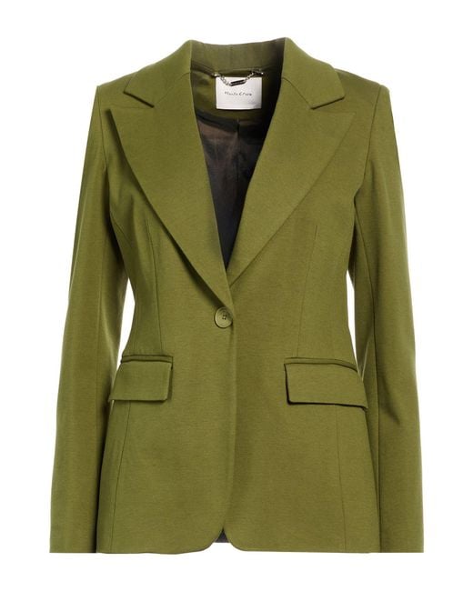 Manila Grace Green Blazer Viscose, Polyamide, Elastane