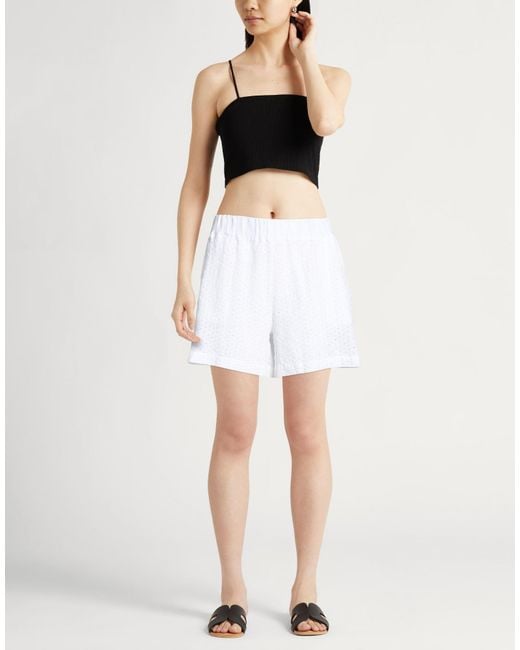 120% Lino White Shorts & Bermuda Shorts Linen