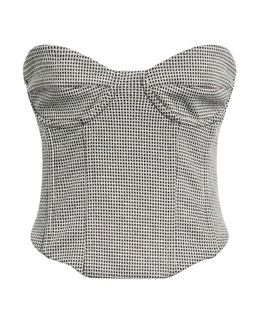 Patrizia Pepe Gray Top Polyester, Viscose, Elastane
