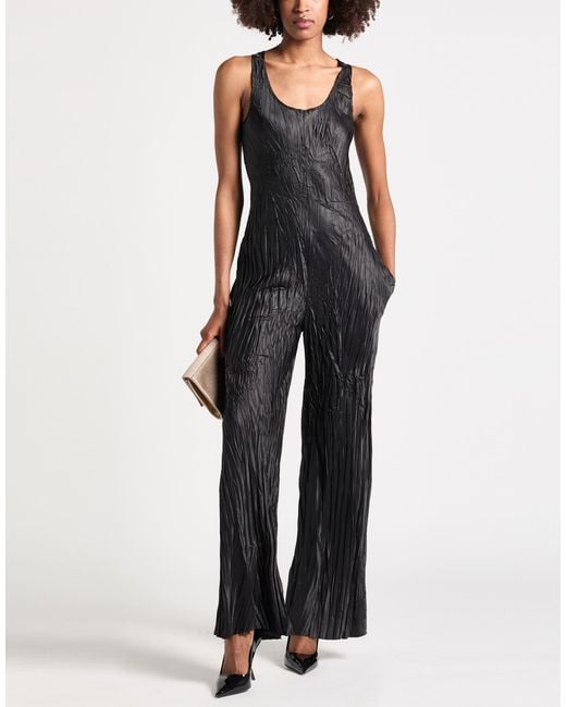 Masnada Black Jumpsuit Polyester, Viscose