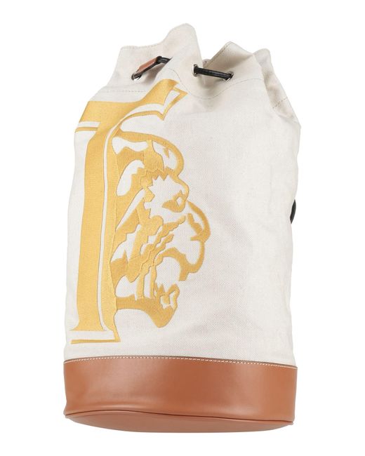 Tod's White Backpack Textile Fibers, Leather for men