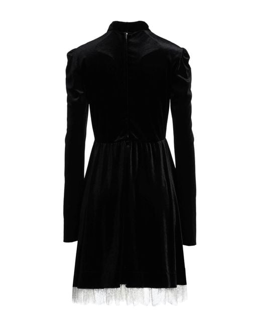 Philosophy Di Lorenzo Serafini Black Velvet Lace Mini Fit-and-Flare Dress