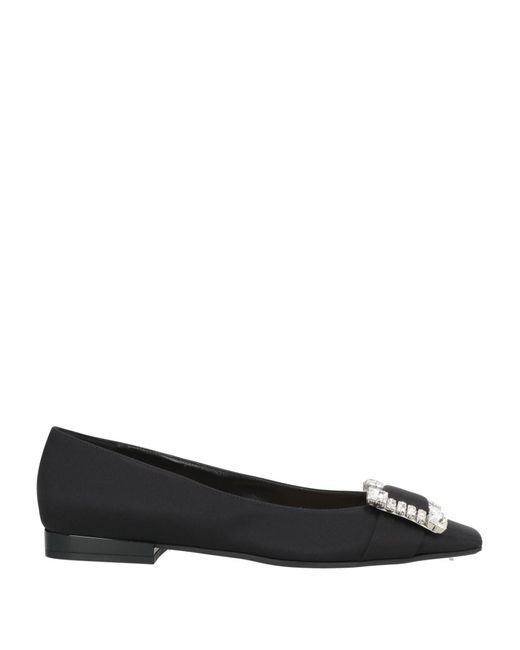 Sergio Rossi Black Ballet Flats Textile Fibers