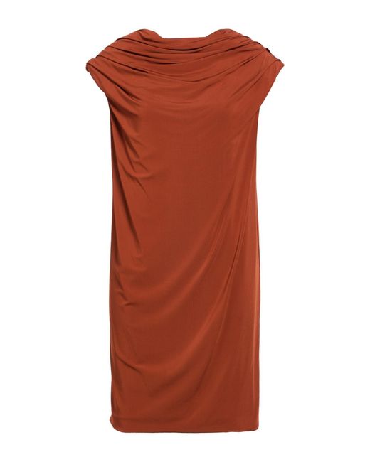 FEDERICA TOSI Brown Mini Dress Viscose, Elastane