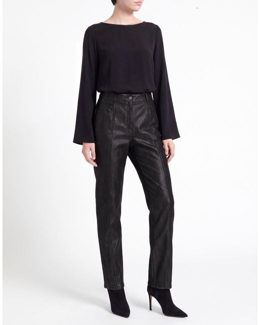 Alberta Ferretti Black Charcoal Jeans Cotton, Viscose, Metallic Fiber