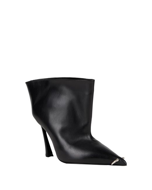 Mugler Black Ankle Boots Leather