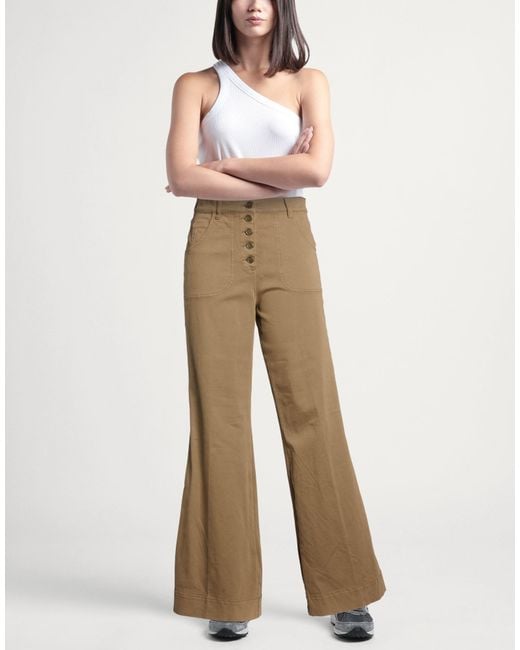 Etro Natural Pants Cotton, Elastane