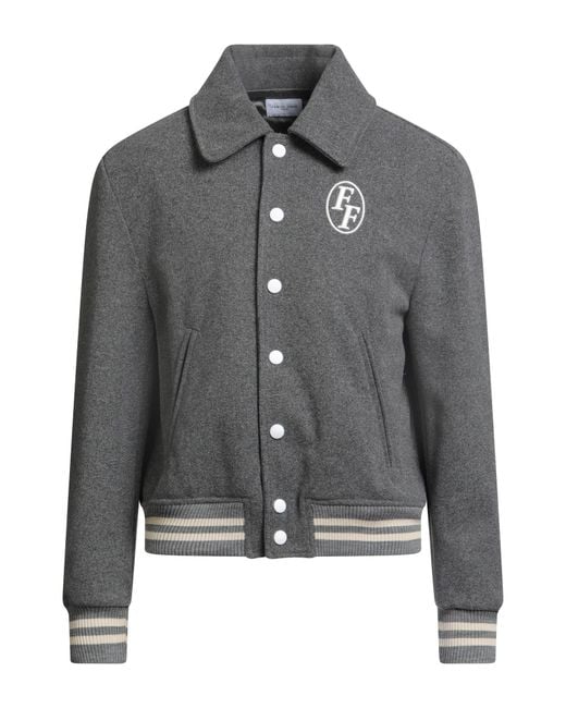 FAMILY FIRST Gray Jacket Polyester, Acrylic, Wool for men