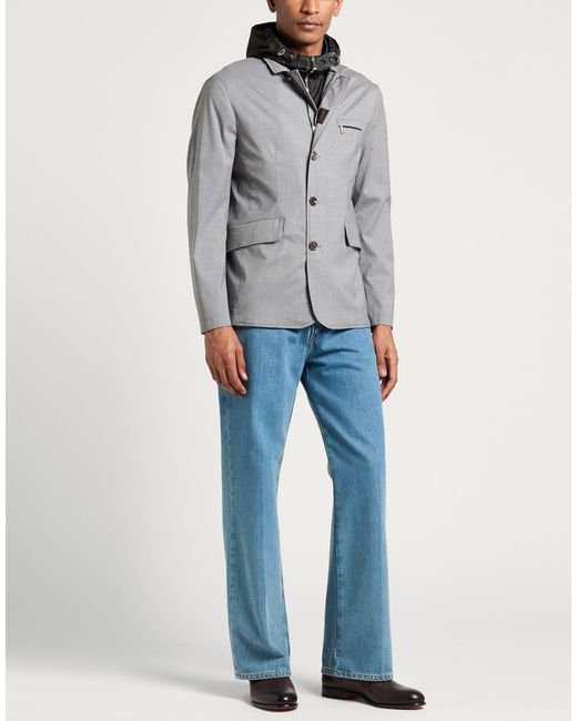 Moorer Gray Jacket Wool, Silk, Elastane for men