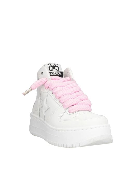 2 Star Pink Sneakers Leather