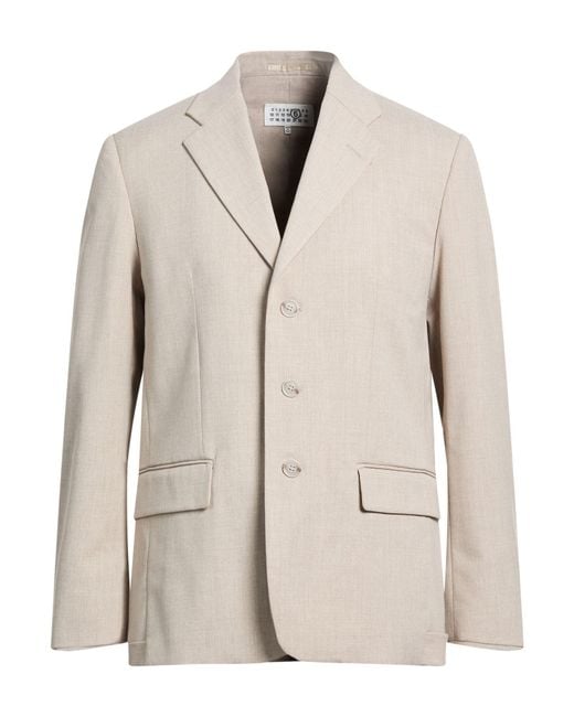 MM6 by Maison Margiela Natural Blazer Polyester, Viscose, Elastane for men