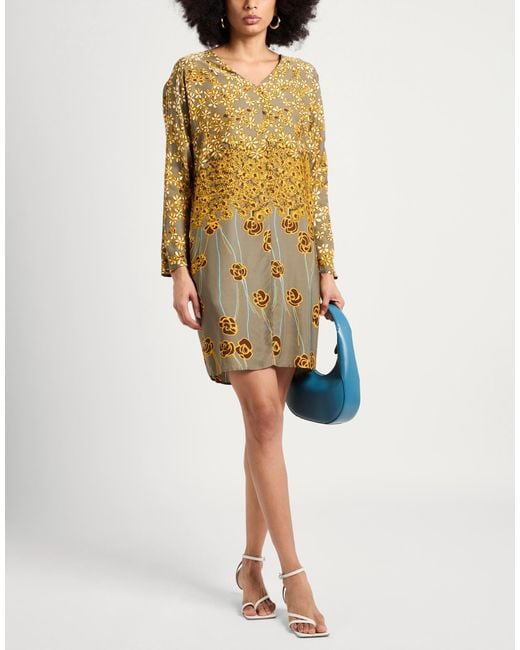 Manila Grace Metallic Mini Dress Viscose