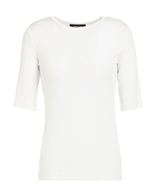 Fabiana Filippi White T-Shirt Viscose, Elastane
