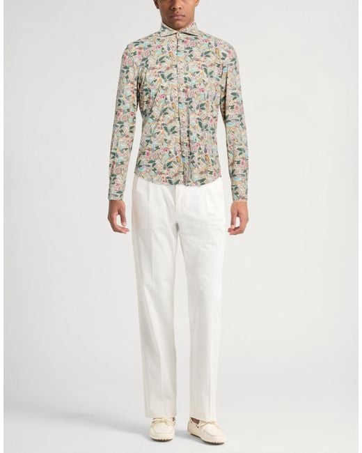 Paul & Shark Gray Khaki Shirt Nylon, Elastane for men