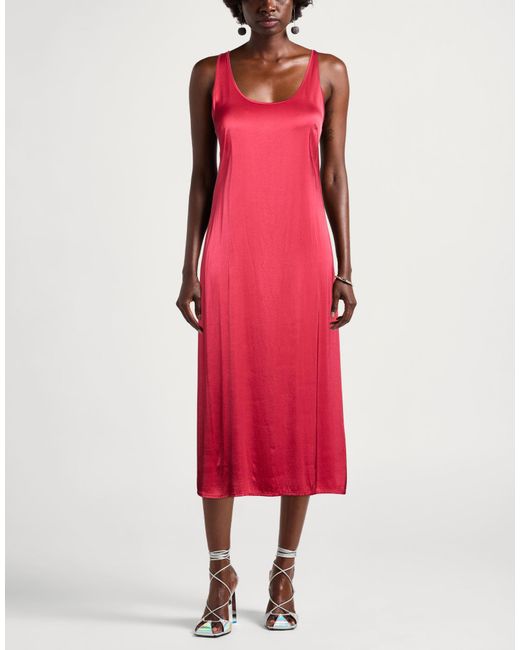 Manila Grace Red Midi Dress Viscose, Elastane