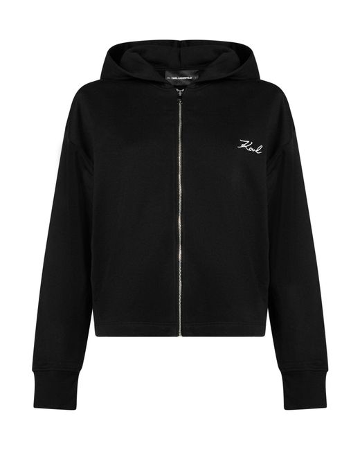 Karl Lagerfeld Black Sweatshirt Organic Cotton, Recycled Polyester
