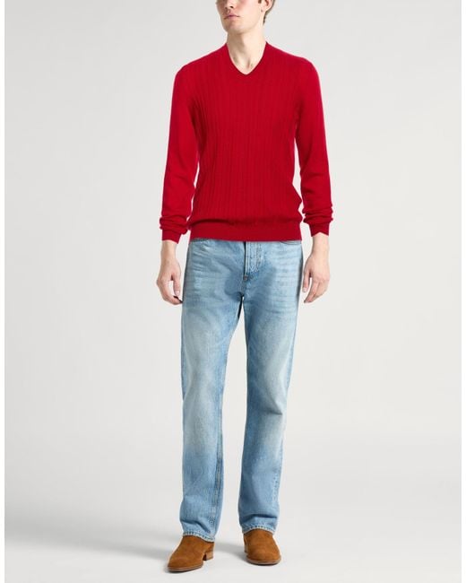 Roberto Collina Red Sweater Merino Wool for men