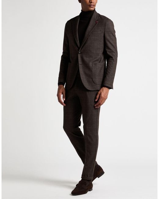 MULISH Black Dark Suit Polyester, Viscose, Elastane for men