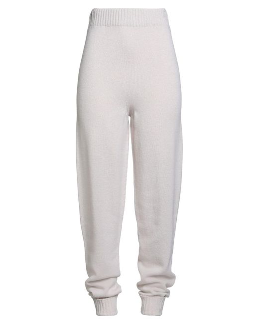 Twinset White Camel Pants Wool, Cashmere, Polyester