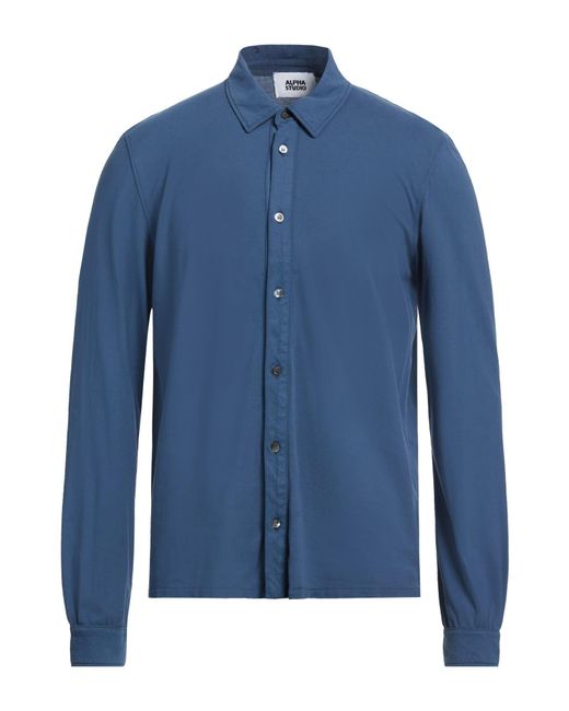 Alpha Studio Blue Shirt for men