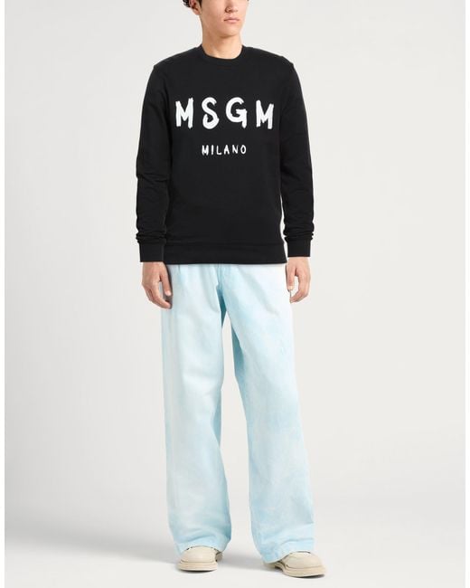 MSGM Black Sweatshirt Cotton for men
