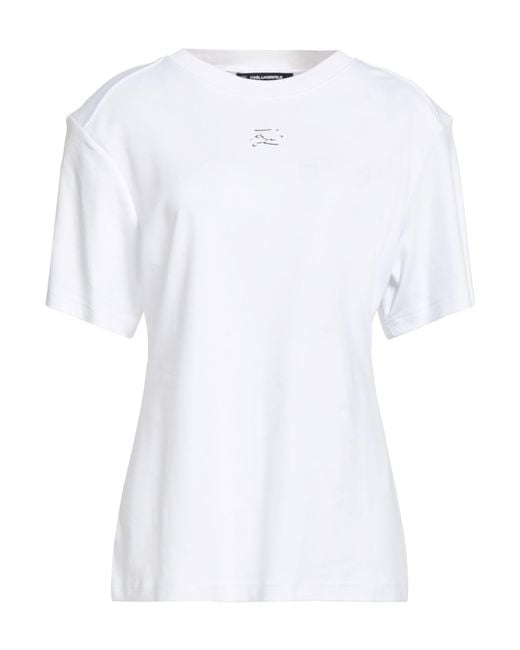 Karl Lagerfeld White T-Shirt Cotton
